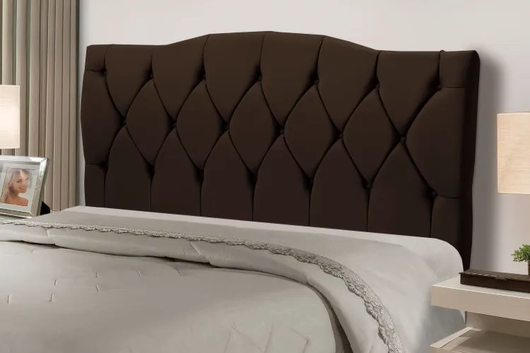 Cabeceira King Imperatriz 195 Corino Branco 2500 SR Cabec — Cabec King Corino Marrom 2502