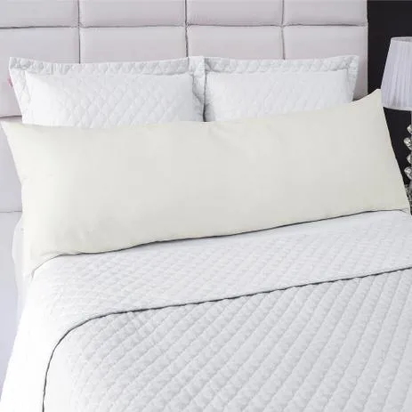 Fronha Lisa BodyRoll de Microfibra com Ziper 40x130 Branco Vera Lucia — Fonha Body Roll 40x130