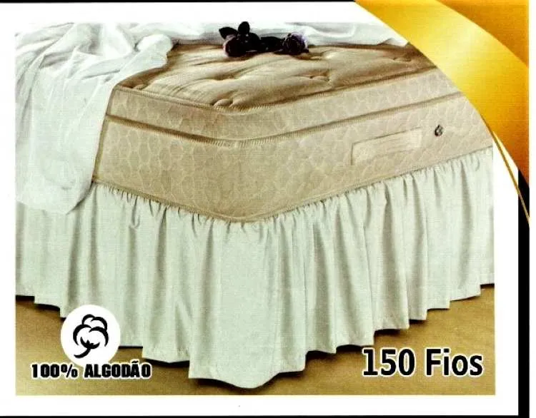 Saia para Colchobox Casal 138x188x35 Sortidas Kauan Bordados — Saia Queen 158x203x35 Sortidas