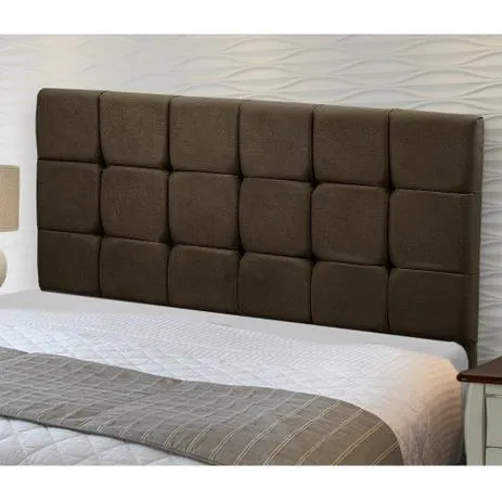 Cabeceira Casal Ana 140 SR Cabec — Veludo Suede Marrom