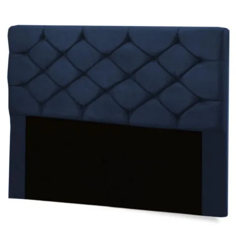 Cabeceira Casal Bony 140 Veludo Suede Azul SR Cabec