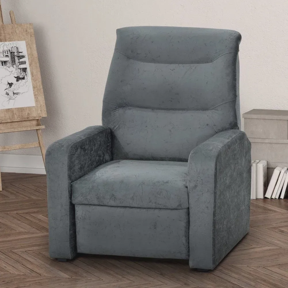 Poltrona do Papai D Prime Corino Preto 1005 D Salla — Veludo Inca - Grafite 10