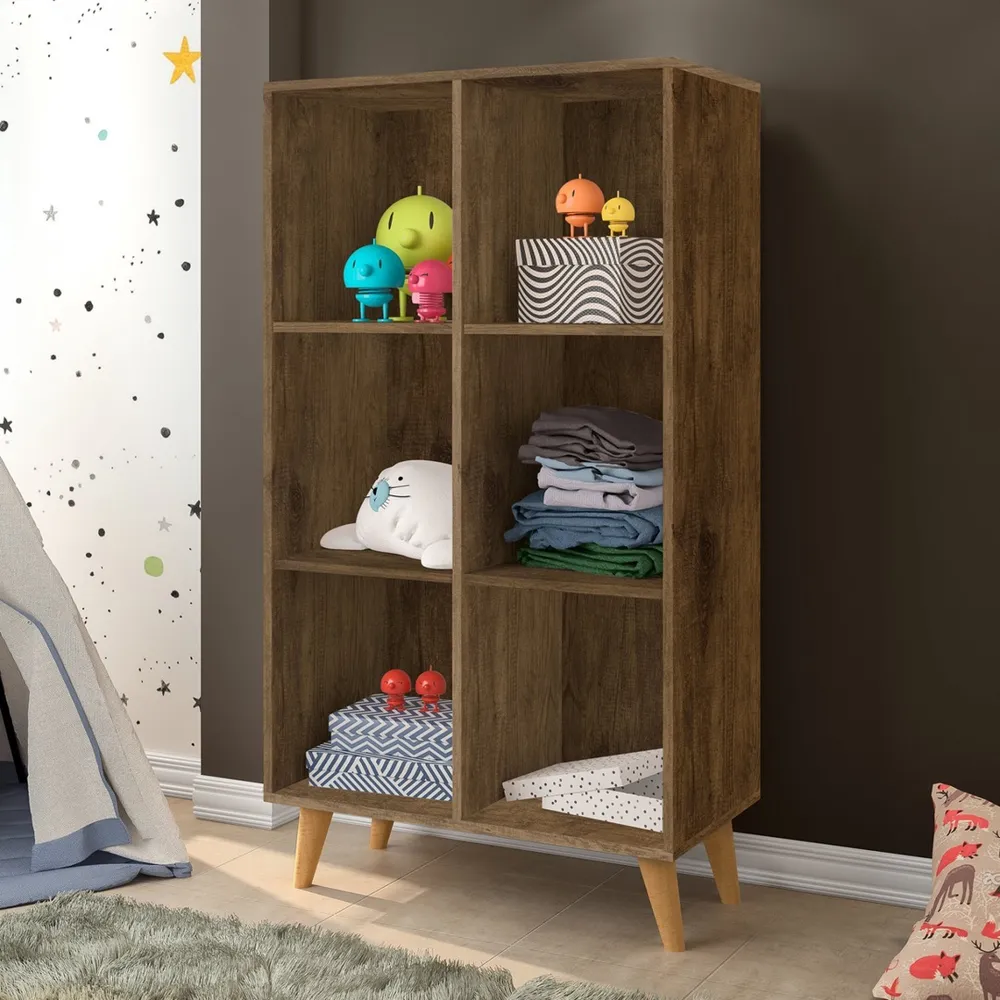 Estante Montessoriana 130 6 Nichos Jequitiba 1235 J&A Moveis — Jequitibá