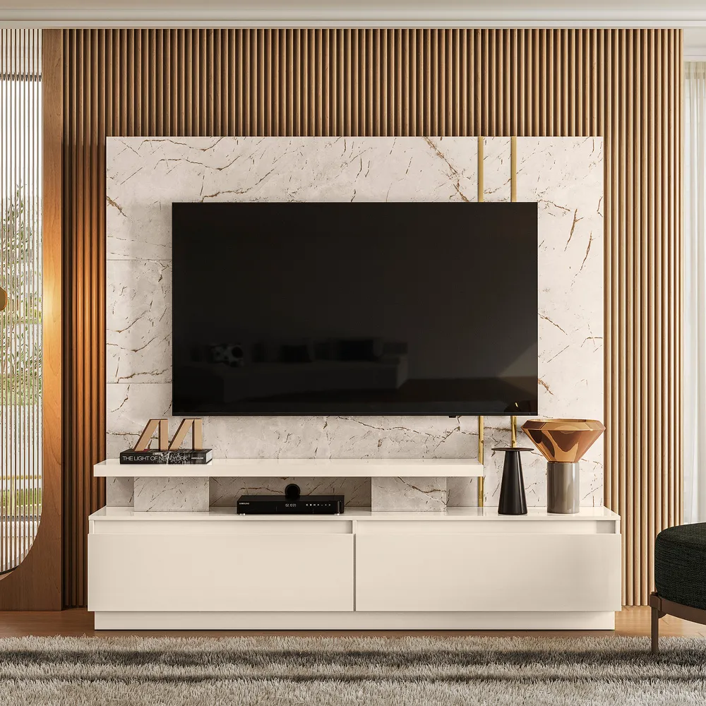 Home Theater New Apolo 183 Cinamomo.Off White Madetec — Calacata/Off White