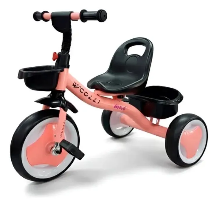 Triciclo Infantil Colli Kim com Cestinha Aro 12 Preto Fosco Cod 94.11D EM Colli — Triciclo Colli Kika - Rosa