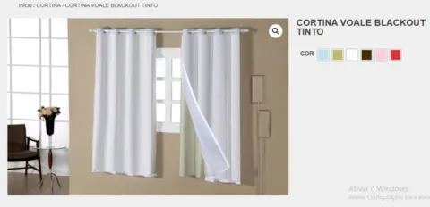 Cortina Voale BlackOut Lite 240x200 Cor Sortidas Vera Lucia