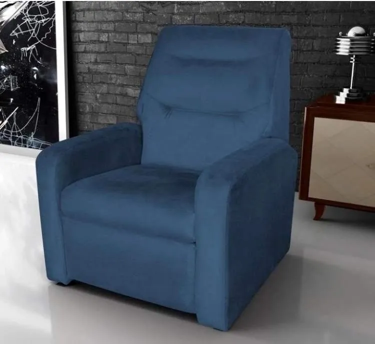 Poltrona do Papai D Prime Corino Preto 1005 D Salla — Veludo Inca - Azul 24