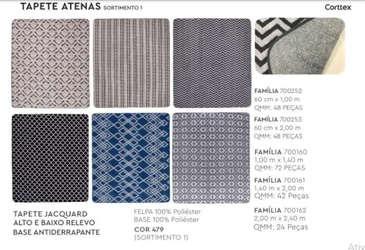 Tapete Atenas 140x200 Sortimento 1 Corttex — Tapete Atenas 140x200 - Sortidmento 1