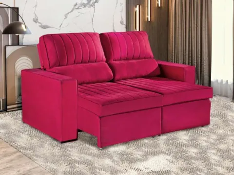 Estofado Retr Recl New Napoli Vel Bordo Inca 22 Idealle