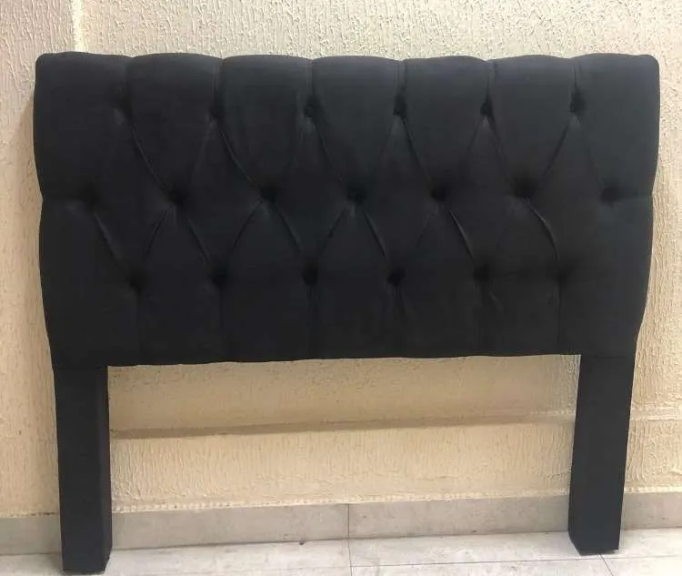 Cabeceira Casal Hera 140 Veludo Suede Marrom SR Cabec — Veludo Suede - Preto