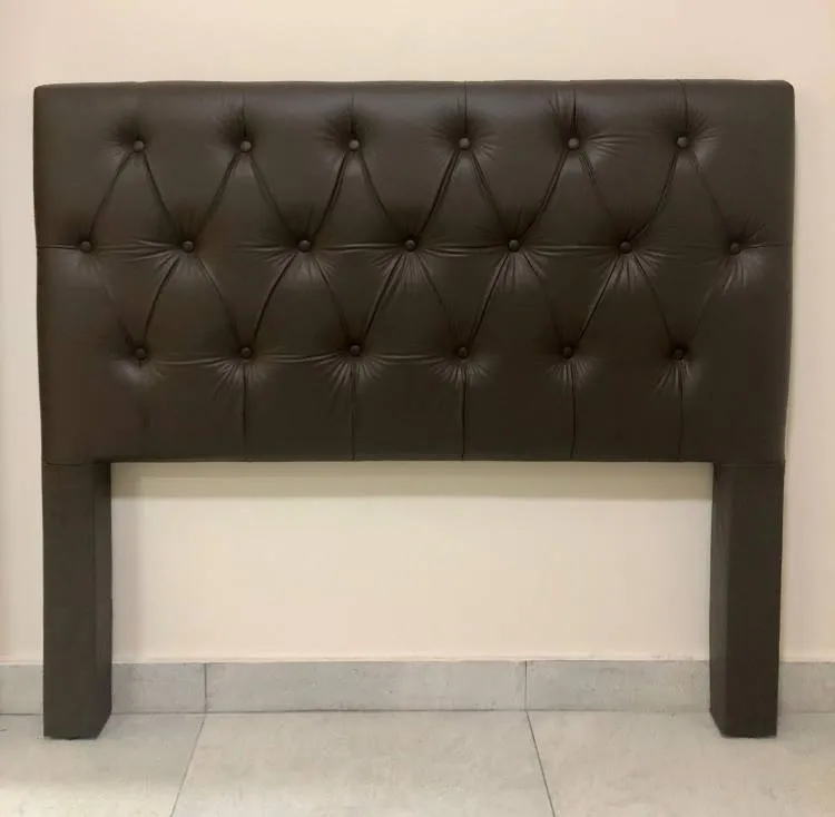 Cabeceira Casal Hera 140 Veludo Suede Marrom SR Cabec — Corino - Marrom