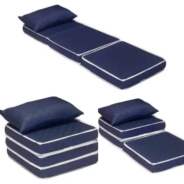 Vira Cama Solteiro 3x1 com Travesseiro 78x190x13 Ortobom — Vira Cama Solteiro - Azul