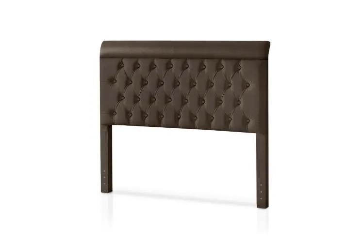 Cabeceira Casal Capri 140 Corino Branco SR Cabec — Corino - Marrom
