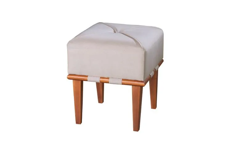 Puff Slim Idealle — Veludo Bege Claro- Inca 02