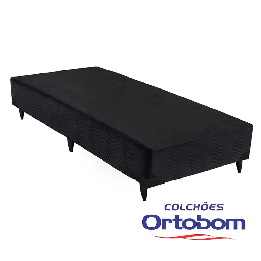 Base Sommier Solteiro 88x188x30 Camurca Preto Ortobom — Base Sommier Solteiro - Camurça Preto