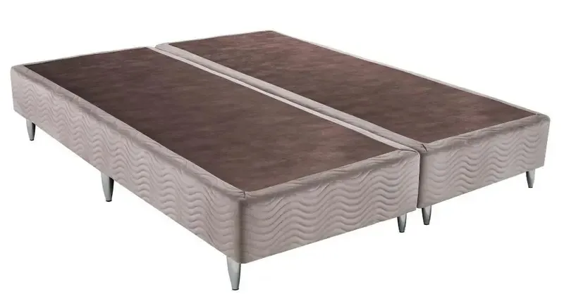 Base Sommier Queen 158x198x30 Camurca Bege Ortobom — Base Sommier Queen - Camurça Bege