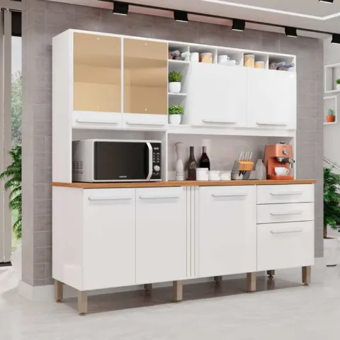 Kit Cozinha Antonela Prime 8P2G com Espelhos Imop