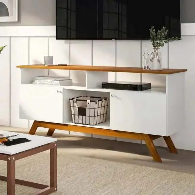 Rack Amsterda II 2P Branco.Nature Tebarrot — Branco / Nature