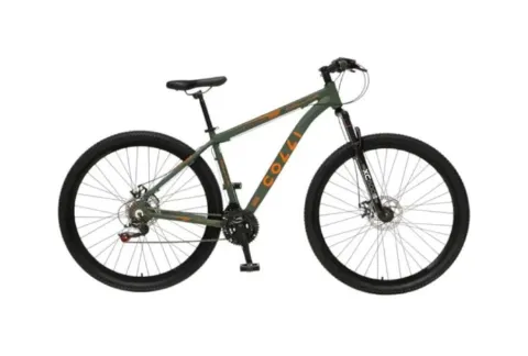Bicicleta Colli Collina Aro 29 TM 17 Aluminio Cambio Tras Shimano 21V Verde Militar.Laranja Neon Cod 672.0169D EM Colli