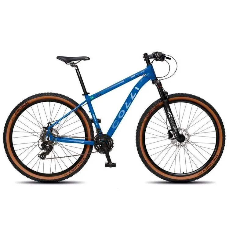 Bicicleta Colli Collina Aro 29 TM 17 Aluminio Cambio Tras Shimano 21V Preto Fosco.Amarelo Neon Cod 672 73D EM Colli — Bicicleta Colli colina - Azul Metálico