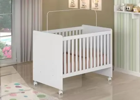 Berco Mini Cama Catatau New 70 Rosa.Branco J&A Moveis — Branco