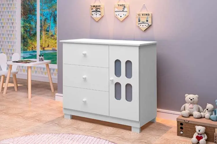 Comoda Sapateira Sophie 3G1P J&A Moveis — Branco
