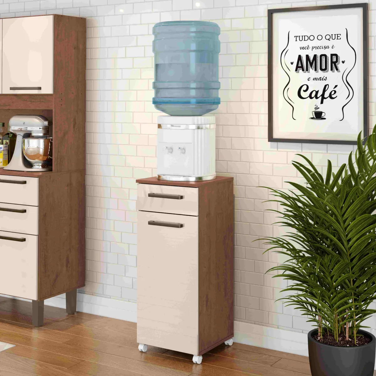 Armario Multiuso Primor 2P1G Branco.Natura Zanzini — Natura/Off White