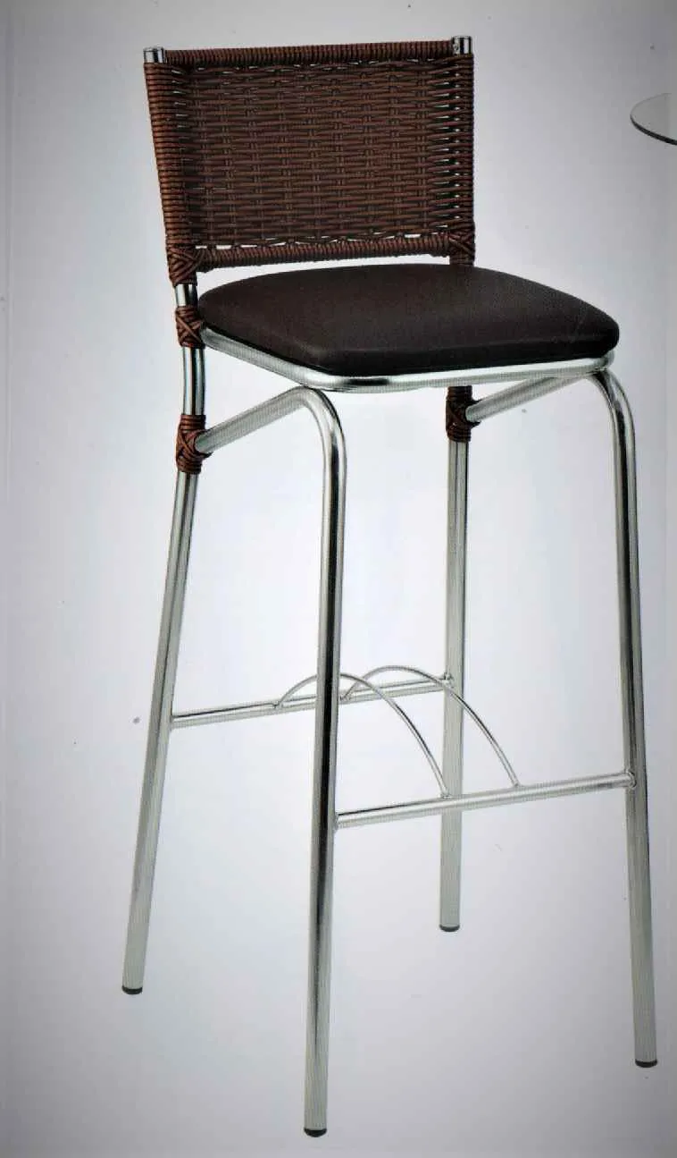 Banqueta Cecilia 75cm 885.0001 Corino Marrom Fil Tub — Corino - Marrom