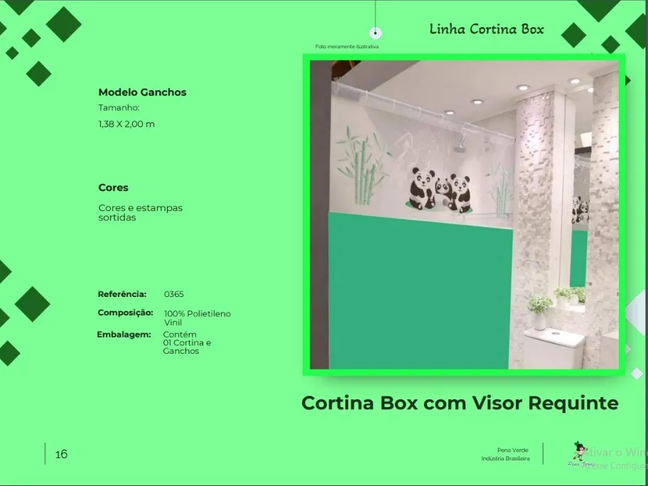 Cortina Box Requinte com Visor 138x200 Pena Verde — Sortidas