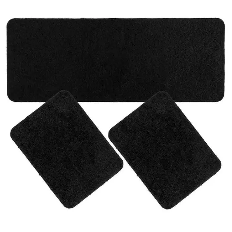 Jogo Copa 3Pcs Emborrachado Preto Pena Verde — Jogo Copa 3Pcs Emborrachado - Preto