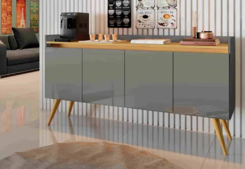 Buffet Gold 4P Cinza.Mel Primus
