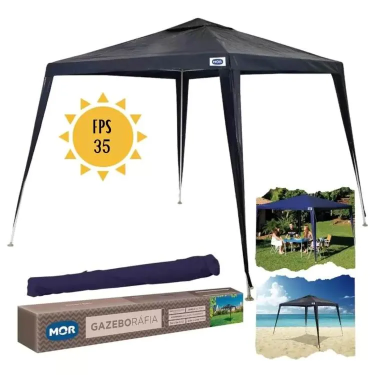 Gazebo Rafia 3x3 Azul Mor — Gazebo Rafia 3x3 - Azul