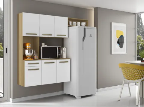 Cozinha Compacta Carol 6P1G com Balcao Atacama.Branco Aramoveis