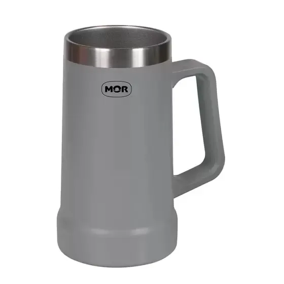 Caneca Termica de Cerveja 500ml Metalurgica Mor — Cinza