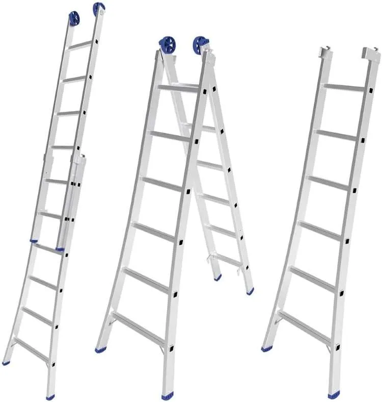 Escada Aluminio Extensivel 2x7 14 Degraus Metalurgica Mor — Escada Estensível 2x7
