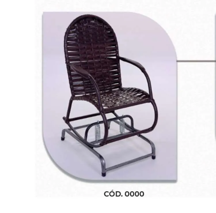 Cadeira de Balanco de Aco Juno Junco Sintetico King Confort — Marrom ou Castanho