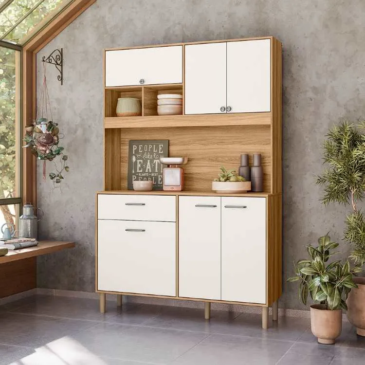 Kit Cozinha Erva Doce 120 6P1G Freijo.Off White Nicioli — Freijó/Off White