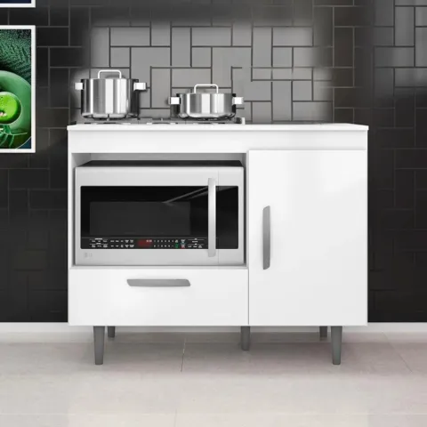 Balcao de Cozinha para CookTop 1P1G 4 Bocas Poliman