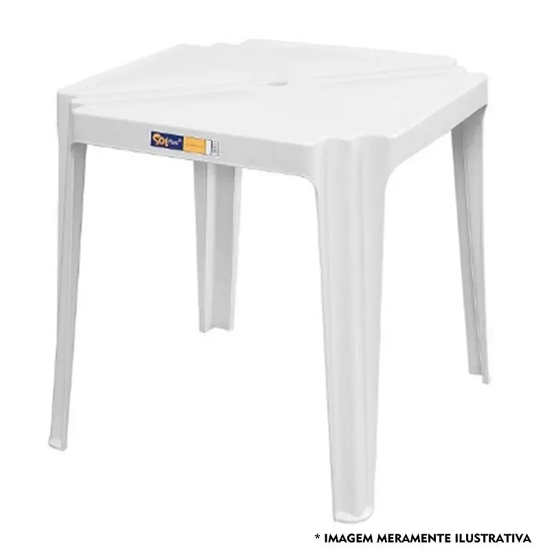 Mesa Plastica Coruripe 70x70 SolPlas — Branco