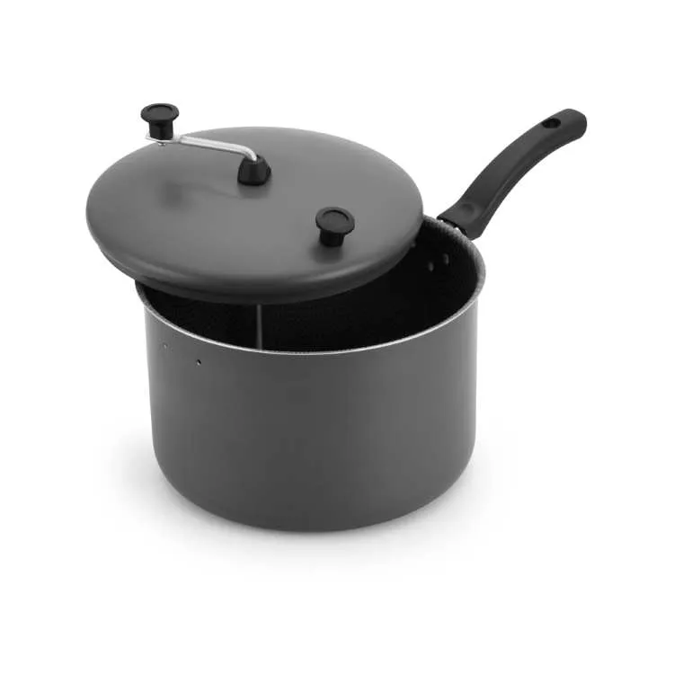 Pipoqueira Colore Antiaderente 22cm 3,5L Cinza Alegrete — Pipoqueira Calore 22cm/3,5L - Cinza