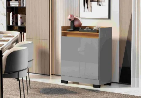 Buffet Real 2P Cinza Onix.Mel Primus