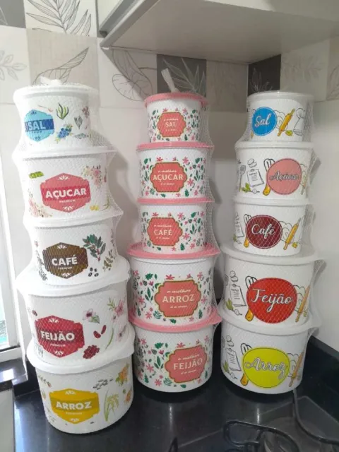 Conjunto de Potes para Mantimentos 5 Pecas Estampas Sortidas a Escolher Bialumi