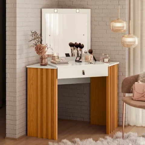 Camarim Canto Gliter 1G Cinamomo.Off White Albatroz Moveis