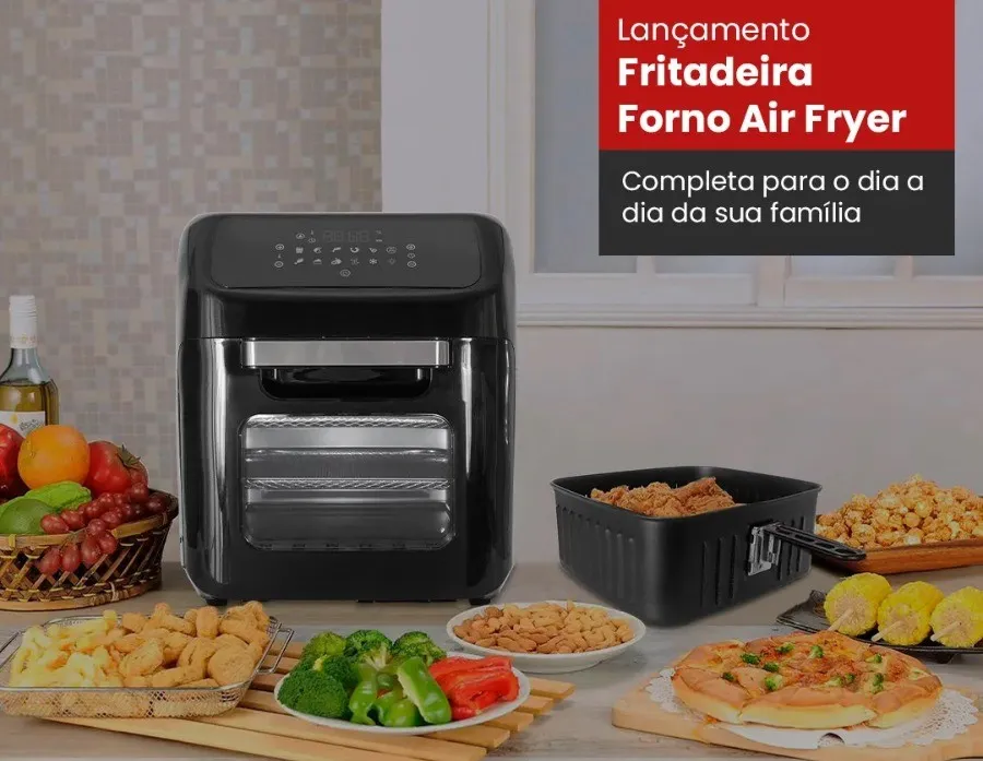 Fritadeira Forno Air Fryer AFFD01I 01 Digital 12L 1800W 127v Agratto — Fritadeira Forno Air Fryer - Preto
