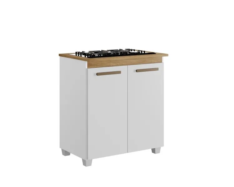 Balcao CookTop Fox 78 4 Bocas com Tampo com Recorte 53,5 x 35 Cinamomo.Off White Arte Moveis — Balcao Fox 5 Bocas - Branco