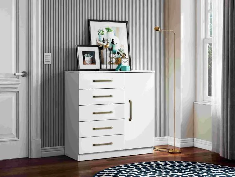 Comoda Milao 5G1P Aramoveis — Branco
