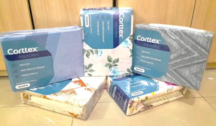 Jogo de Cama Casal Microtec 200 Fios 200x240 4 Pecas Estampas Sortidas Corttex — Jg Cama Casal Microtec 200F - Sortidos