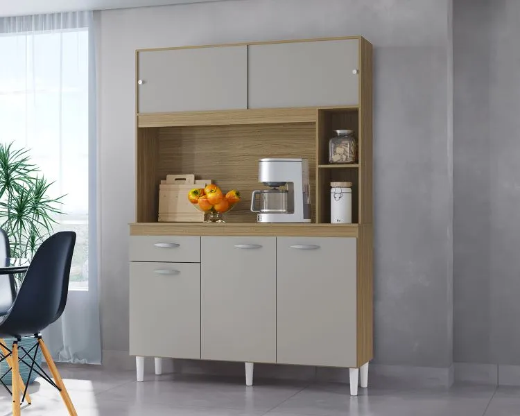 Kit Cozinha Duda 120 5P1G Poquema — Damasco/Off White