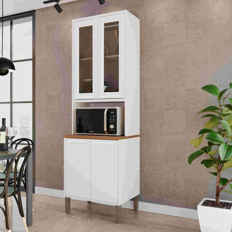 Aereo Basculante Cozinha Florida 120 2P Vidro Fume Cinamomo.Off White Salleto — Torre Quente 70 4P - Branco