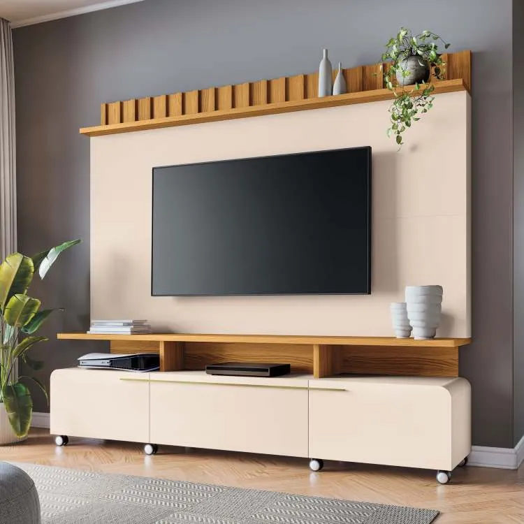 Home Theater Artis 2.0 2P1G3N2P Off White.Cinamomo HB Moveis — Off White/Cinamomo